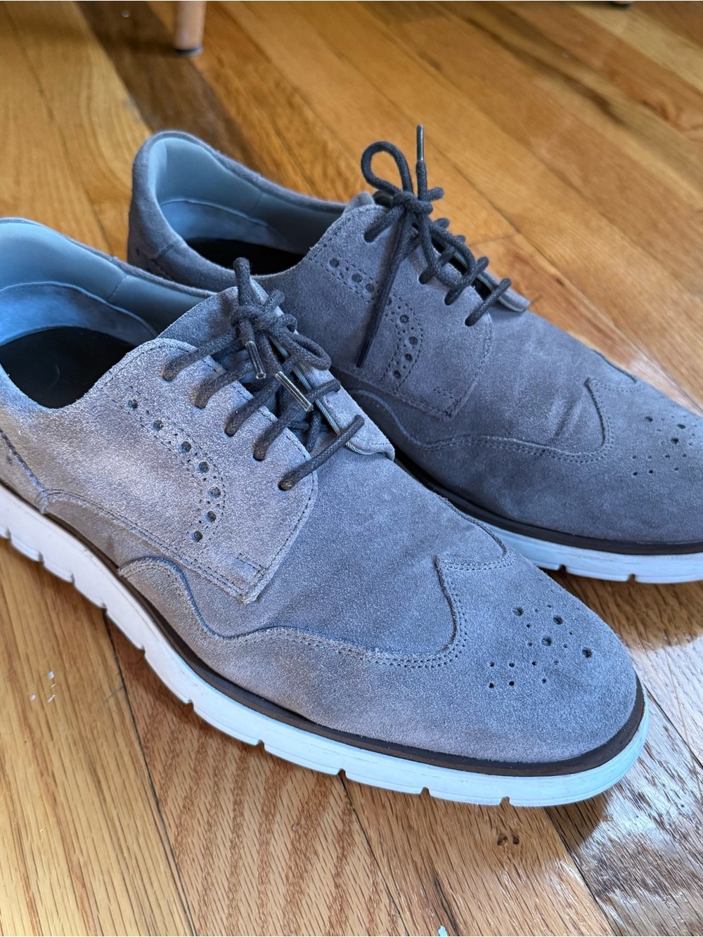 Men's Charles Tyrwhitt Gray Suede Wingtip Oxford Shoes Size 7